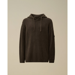 COTTON CHENILLE HOODED SWEATER